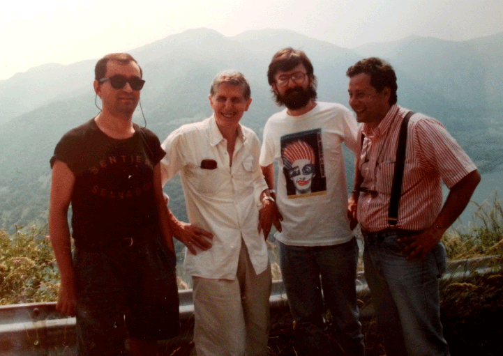 Federico Chiacchiari, Sandro Zambetti, Giuseppe Gariazzo e Fabrizio Liberti a Ranzanico (BG) nei primi anni 90